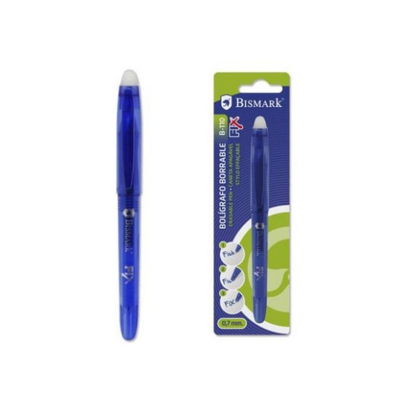BOLIGRAFO BISMARK FIX BORRABLE AZUL