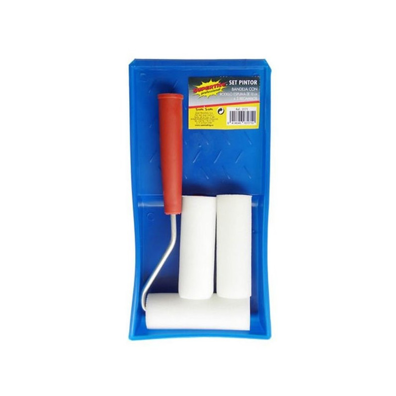 RODILLO ESPUMA 10 CM CON BANDEJA Y 2 RECAMBIOS
