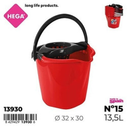 CUBO FREGONA HEGA ROJOP 13,5 L