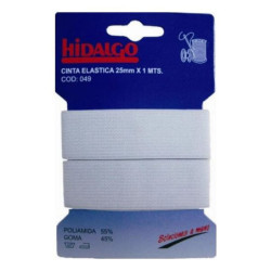 ELASTICO HIDALGO BLANCO 25 MM x 1 M