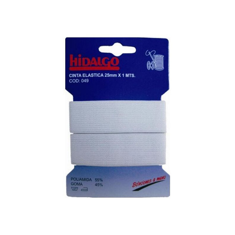 ELASTICO HIDALGO BLANCO 25 MM x 1 M