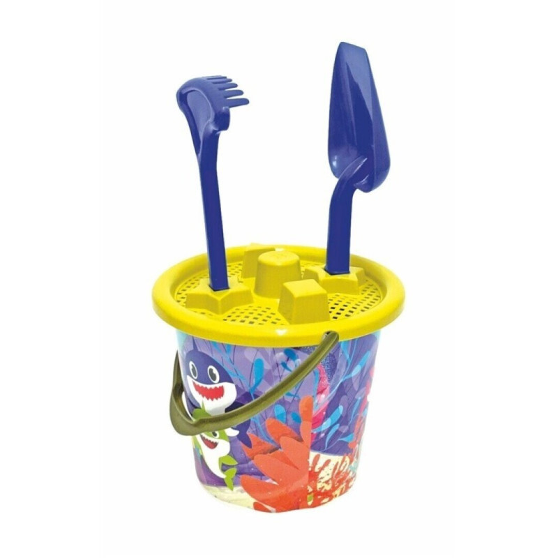 CUBO PLAYA CON PALA Y RASTRILLO BABY SHARK