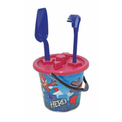 CUBO PLAYA CON PALA Y RASTRILLO SPIDERMAN
