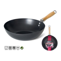 SARTEN WOK CON MANGO MADERA 30 CM