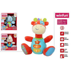 PELUCHE ANIMAL WINFUN CON LUZ Y SONIDO 3 MODELOS