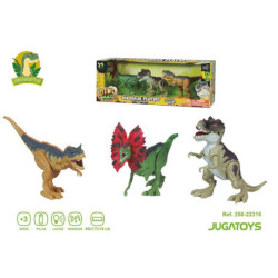 SET 3 DINOSAURIOS CON LUCES Y SONIDOS 44x17x14CM