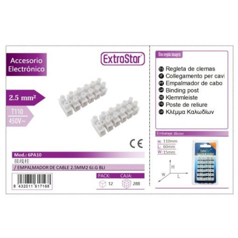 FICHAS EMPALME 2,5 MM EXTRASTAR