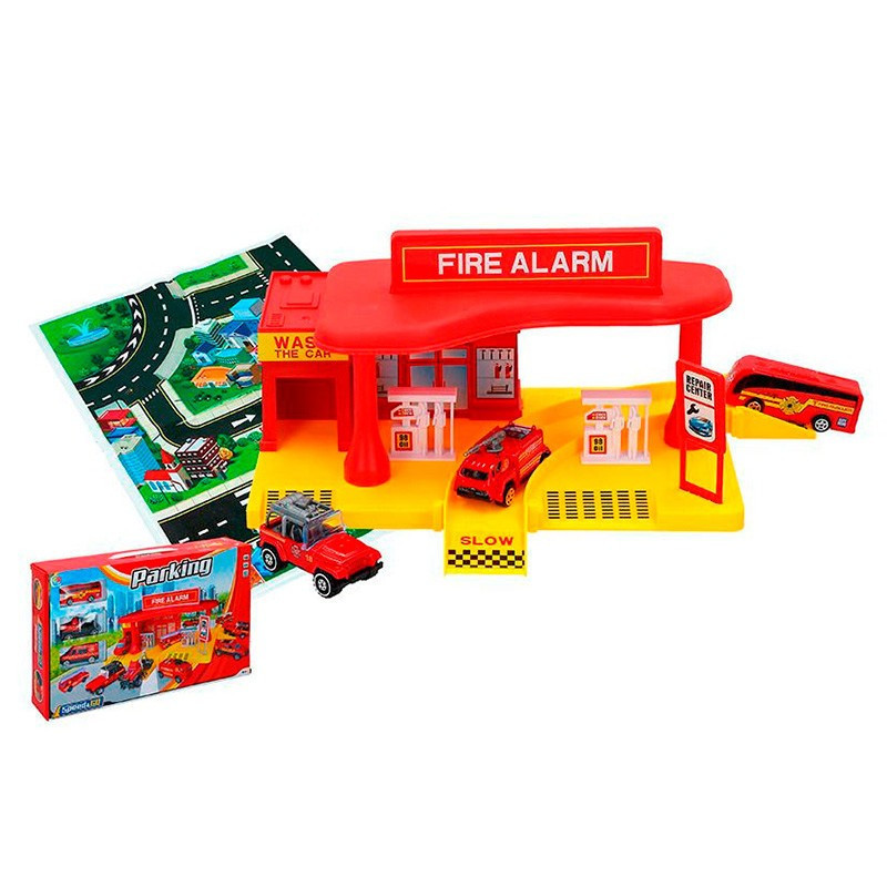 ESTACION BOMBEROS CON VEHICULOS SPEED GO 42984