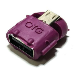 ADAPTADOR OTG USB H A MICRO-USB M GOMA MORADO