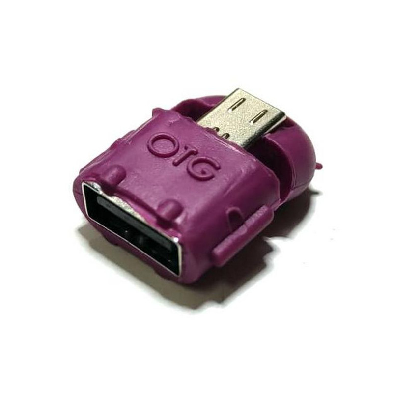 ADAPTADOR OTG USB H A MICRO-USB M GOMA MORADO