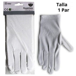 GUANTES ALGODON BLANCOS TALLA M