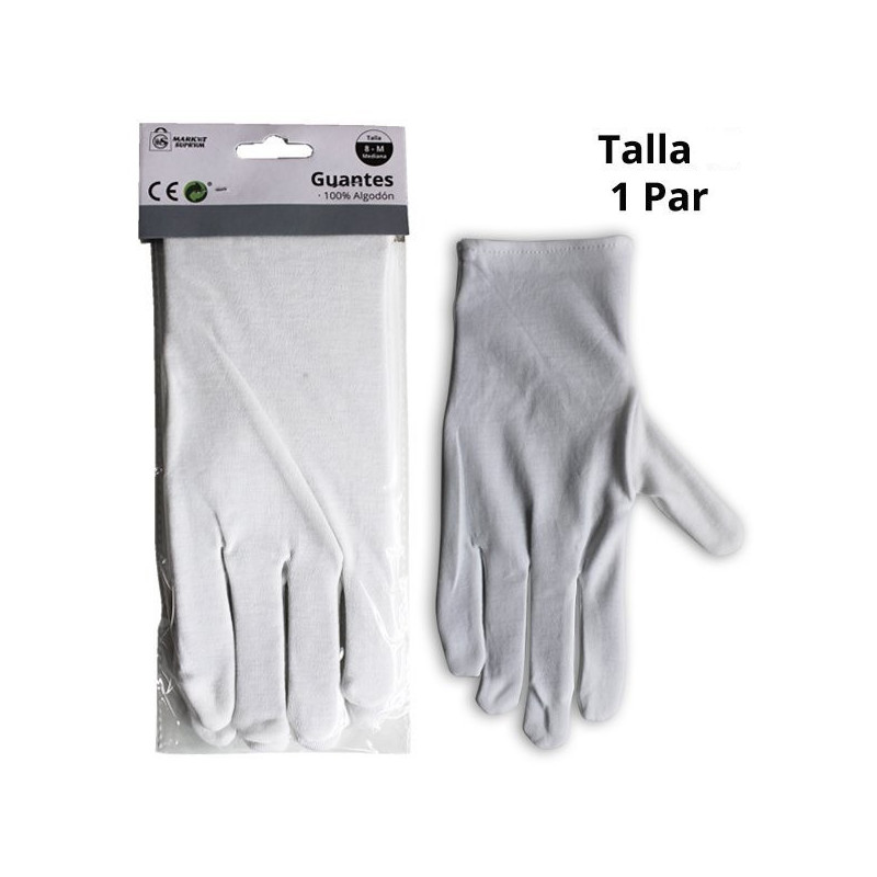 GUANTES ALGODON BLANCOS TALLA M