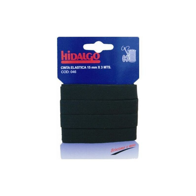 ELASTICO HIDALGO NEGRO 25 MM x 1 M