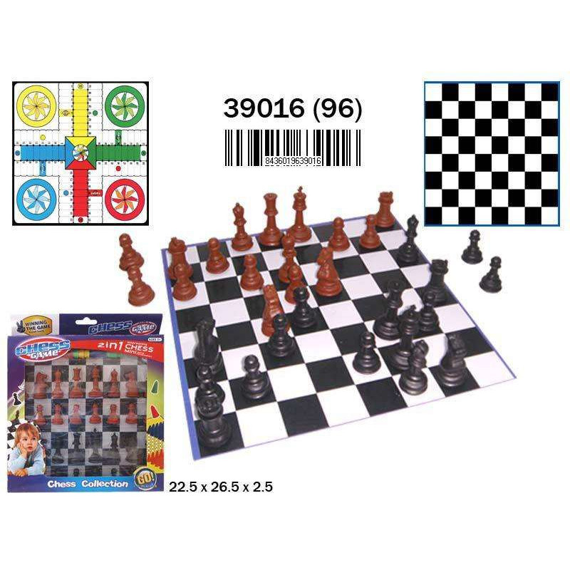 BLISTER TABLERO PARCHIS 4 Y AJEDREZ