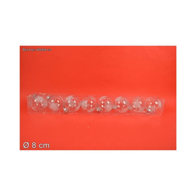 BOLAS PLASTICO 6 CM PLATA SANTA CLAUS LOTE 2 U