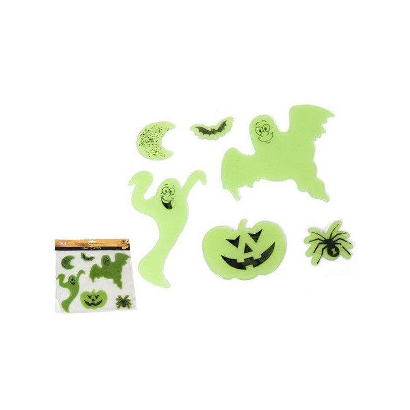 FANTASMAS VERDES ADHESIVO CRISTAL BLISTER 30x30CM