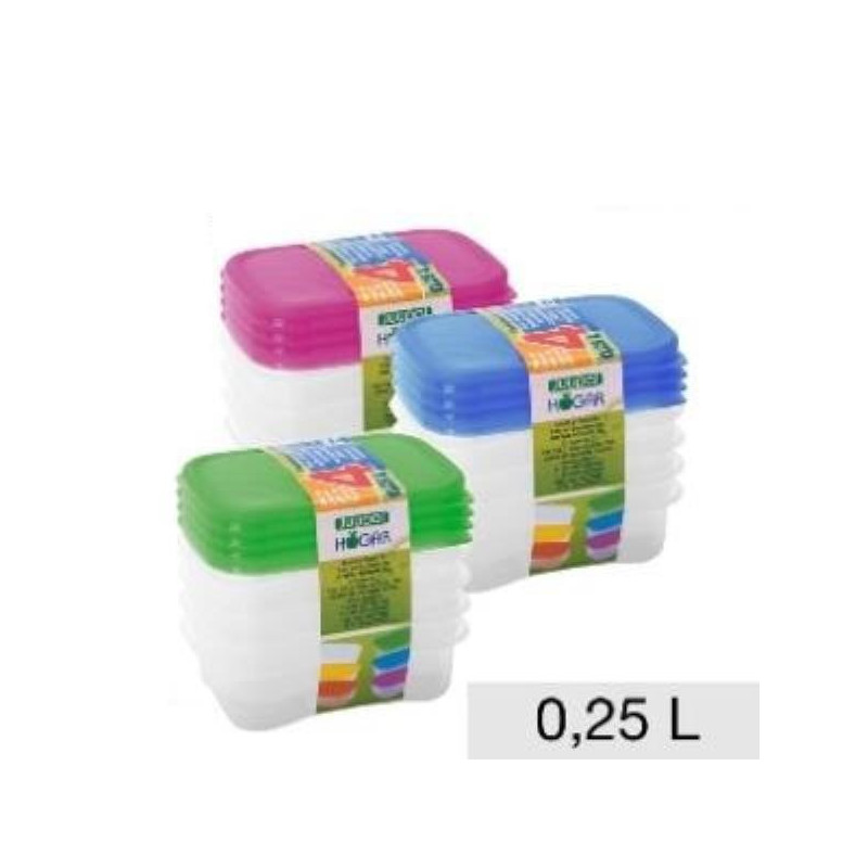 FIAMBRERA JUYPAL RECTANGULAR 0,25 L LOTE 4 U