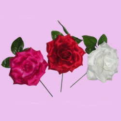 FLOR FLAMENCA ROSA HOJAS GRANDE