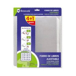 FORRO LIBRO AJUSTABLE ADHESIVO 5 UND 30*55 CM