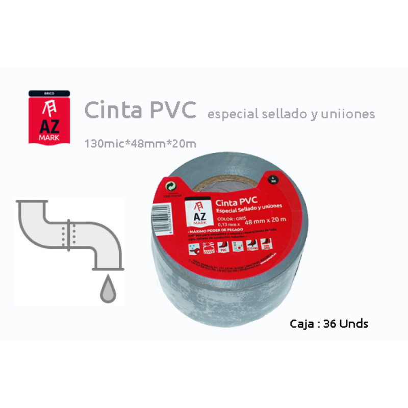 CINTA SELLADORA UNION PVC 48 MM x 20 M AZMARK