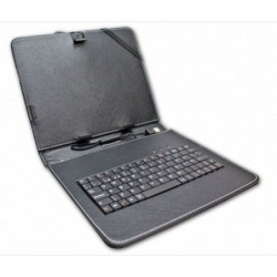 FUNDA TABLET CON TECLADO 7" POLIPIEL NEGRA