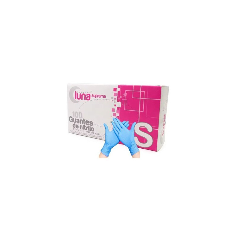 GUANTES NITRILO 6-S AZUL CAJA 100 U