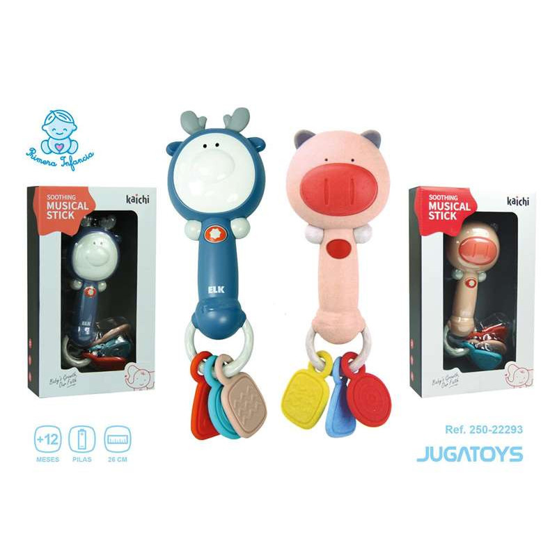 SONAJERO MUSICAL CERDO Y CIERVO 26CM