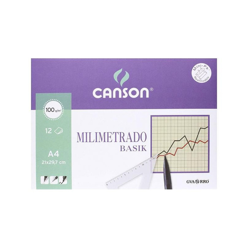 HOJA PAPEL MILIMETRADO A4 100 GRAMOS