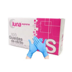 GUANTES NITRILO 6-S AZUL CAJA 100 U