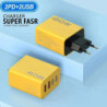 CARGADOR MOVIL CARGA RAPIDA 2 USB + 2 C 120W