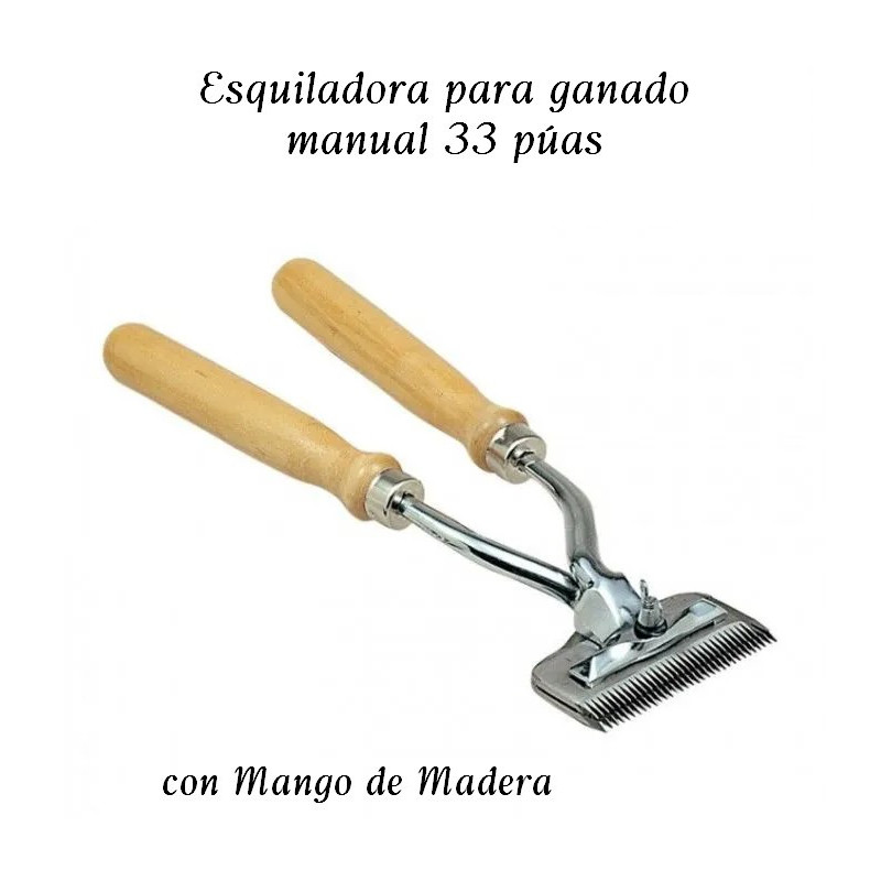 ESQUILADORA MANUAL PARA GANADO 26 CM MANGO MADERA