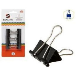 PINZAS SUJETAPAPELES 25 MM BLISTER 6 UNIDADES