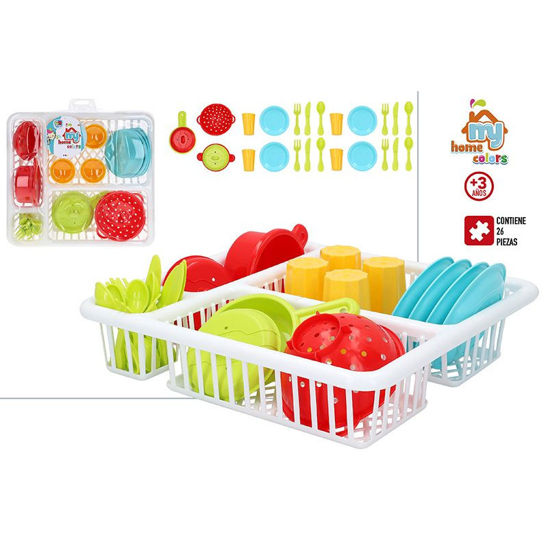 ESCURREPLATOS Y ACCESORIOS MENAJE 26 PZAS MY HOME