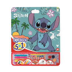 LIBRO GIGA BLOCK STITCH 5 EN 1 CON PEGATINAS Y COLORES