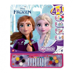 LIBRO DE PEGATINAS PARA PINTAR GIGA BLOCK FROZEN 4 EN 1