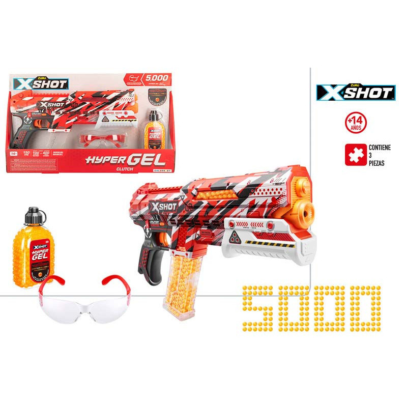 PISTOLA X-SHOT HYPER GEL CON GAFAS SEGURIDAD +14 A