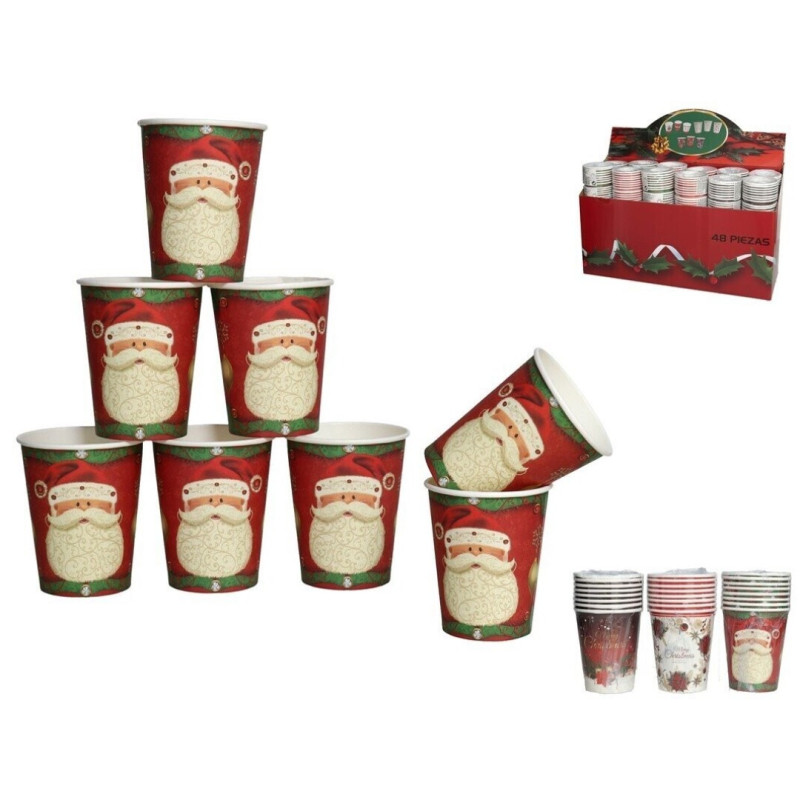 VASO CARTON NAVIDAD LOTE 8 UNIDADES