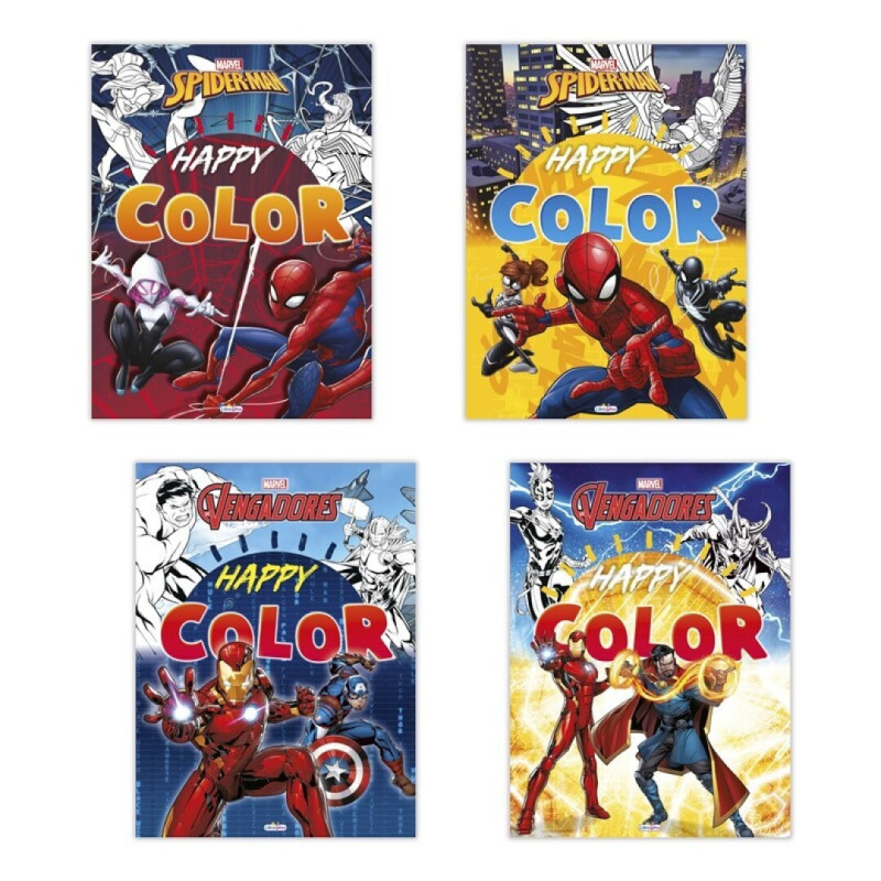 LIBRO COLOREAR HAPPY LOS VENGADORES - SPIDERMAN