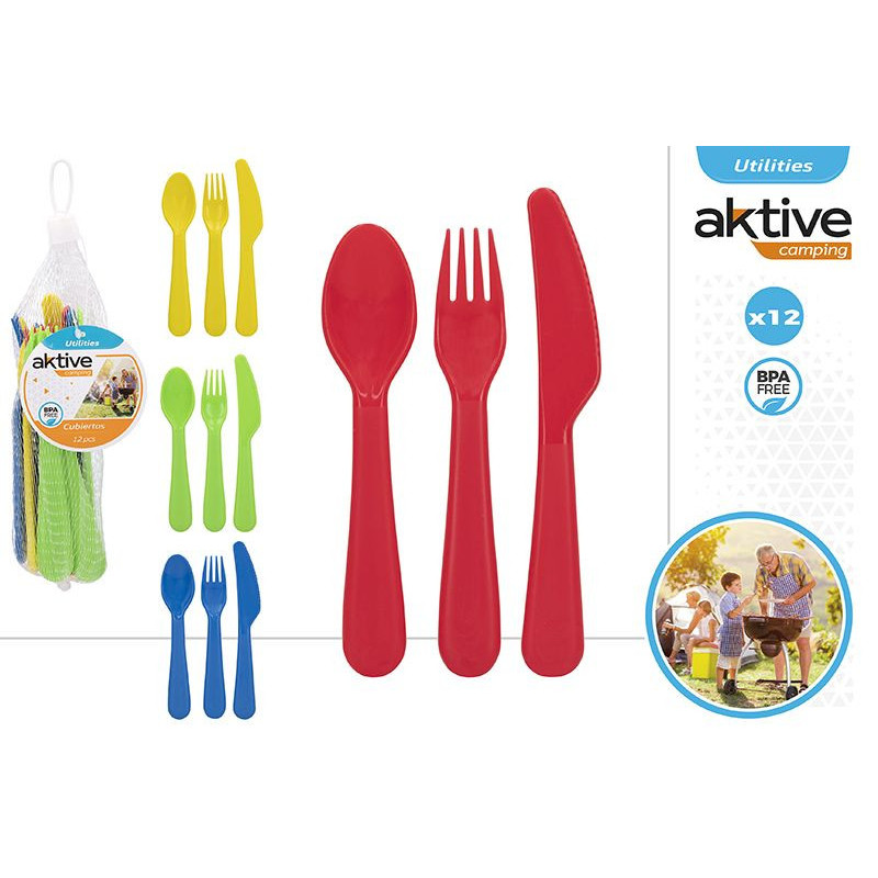 CUBIERTOS PLASTICO CB AKTIVE 12 UNIDADES