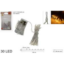 LUCES NAVIDAD 30 LEDS BLANCO CALIDO