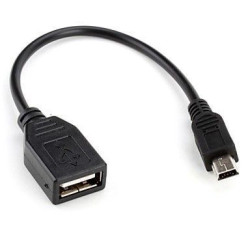 CABLE USB HEMBRA A MINI-USB MACHO 22 CM
