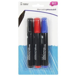 ROTULADOR PERMANENTE MS PUNTA GORDA BLISTER 3 U