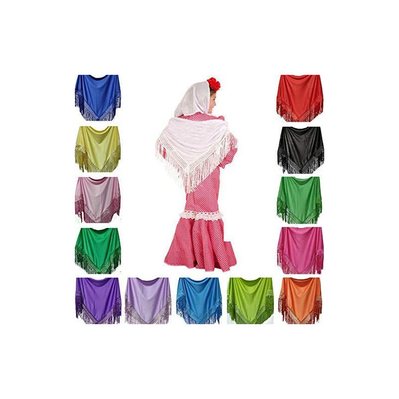 MANTON DE FLAMENCA 105x55 CM COLORES LISOS
