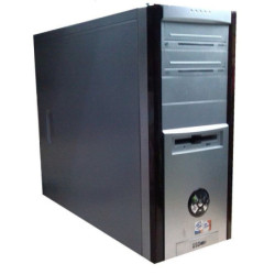 CAJA PC SEMITORRE GRIS CON ESQUINAS BURDEOS (SIN F