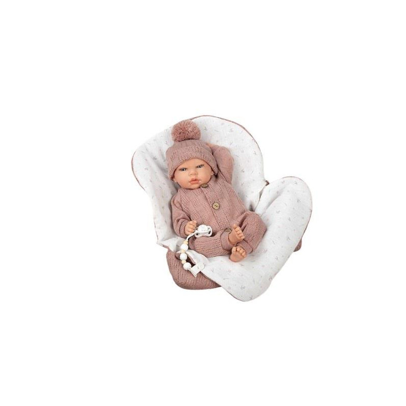MUÑECA ARIAS 40 CM REBORN ELBA ROSA CON SACO