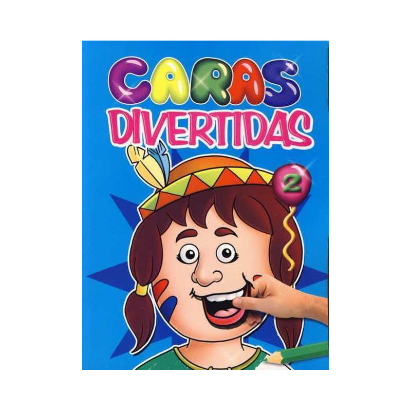 LIBRO COLOREAR PEGATINAS CARAS DIVERTIDAS