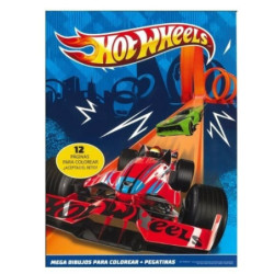 LIBRO COLOREAR Y PEGATINAS HOTWHEELS