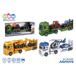 CAMION PORTAVEHICULOS DE GRANJA Y OBRAS PÚBLICAS CON LUZ Y SONIDO