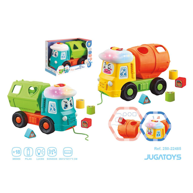 CAMION ARRASTRE Y ENCAJABLE CON ACCESORIOS LUCES Y