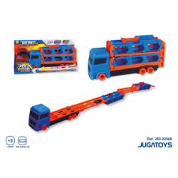 CAMION PORTAVEHICULOS CON RAMPA LANZADORA Y 2 COCH